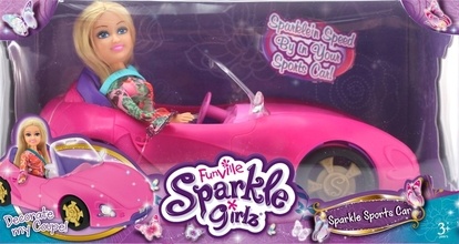 Alltoys Módní panenka Sparkle Girlz se závodním autem