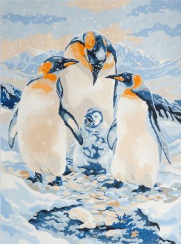 Malování podle čísel 22x30 cm - Rodina tučňáků