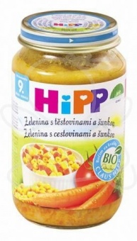 Hipp BIO zelenina s těstovinami a šunkou