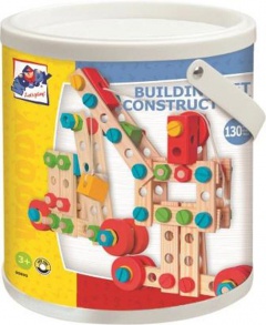 Woody Montážní stavebnice v kyblíku "Constructor", 130dílů