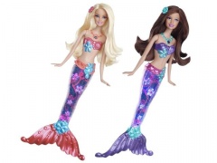 Barbie svítící mořská panna asst