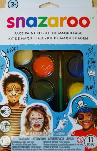 Barvy na obličej -  tygr, zebra a pirát