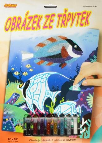 Obrázek ze třpytek - Ryby v moři