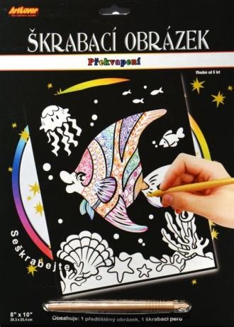 Škrabací obrázek duhový - Překvapení - rybičky