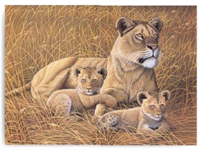 Malování podle čísel- Lvice s lvíčaty