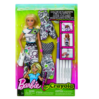 Mattel Barbie D.I.Y.crayola vybarvování šatů běloška