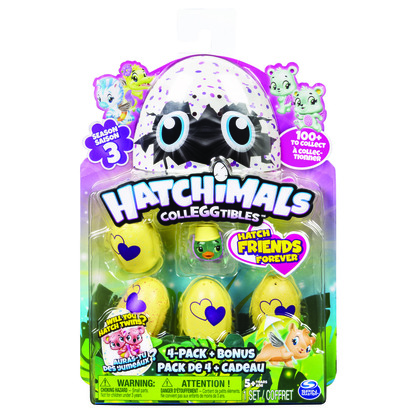 Hatchimals sběratelská zvířátka ve vajíčku čtyřbalení s bonu