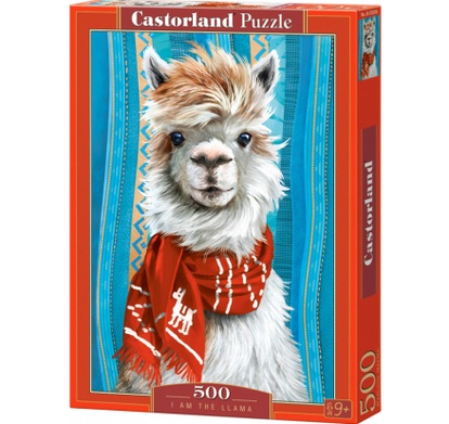 Puzzle CASTORLAND - Lama s červenou šálou 500 dílků