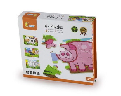 Viga Dřevěné puzzle - farma