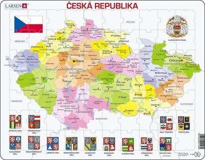 Larsen Puzzle Mapa - Česká republika 56 dílků