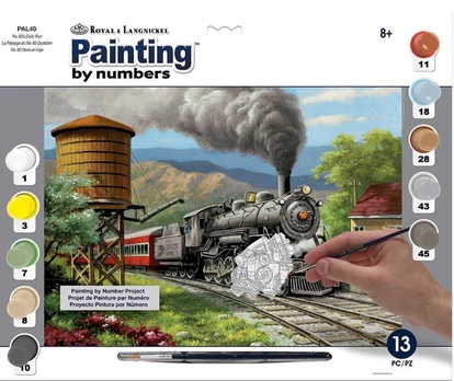 Malování podle čísel - Parní lokomotiva
