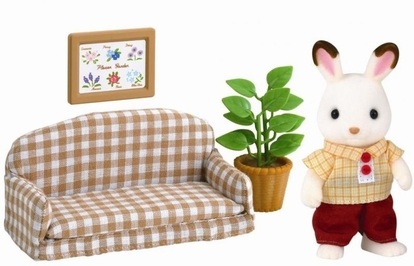 Sylvanian families nábytek "chocolate" králíků - taťka na pohovce