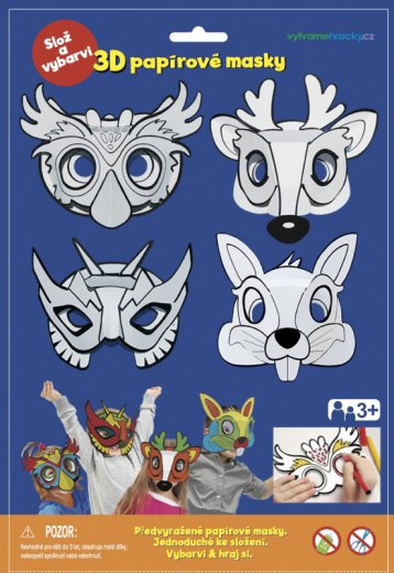 Karnevalové masky - Sova, jelen, králíček, superhrdina