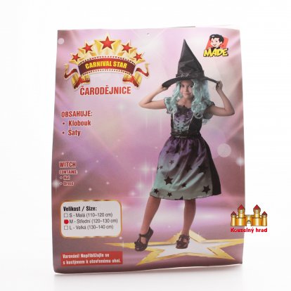 MaDe Kostým na karneval - čarodějnice, 120 - 130 cm