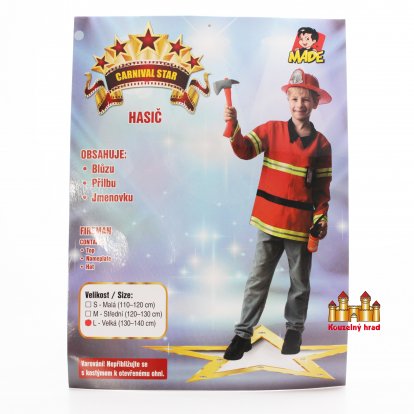 MaDe Kostým na karneval - hasič, 130 - 140 cm