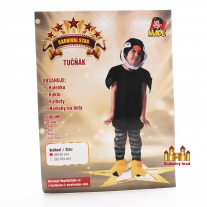 MaDe Kostým na karneval - tučňák, 80 - 92 cm