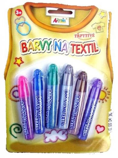 Třpytivé barvy na textil- na blistru