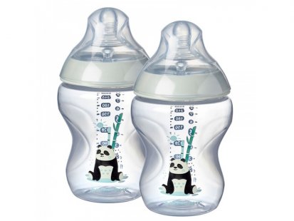 Tommee Tippee Kojenecká láhev C2N potisk Girl 2ks 260ml 0m+