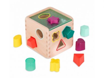 B-Toys Kostka dřevěná s vkládacími tvary Wonder Cube