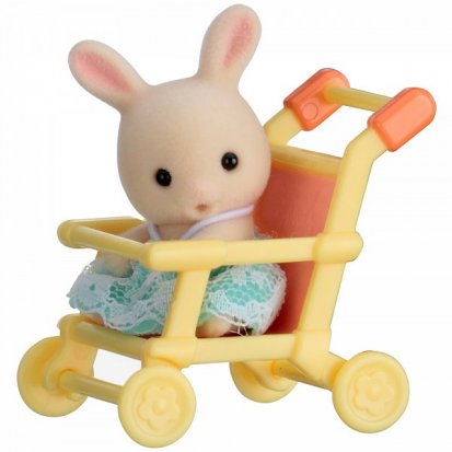 Sylvanian Families Baby příslušenství - králík v kočárku