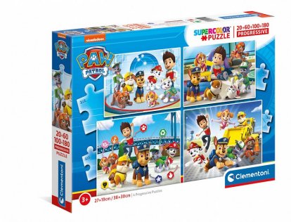 Clementoni Puzzle 20+60+100+180 dílků - Paw Patrol