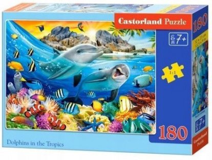 Puzzle CASTORLAND - Delfíni v tropech 180 dílků