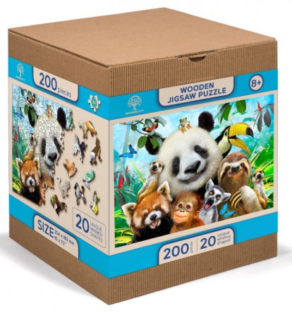 Dřevěné Puzzle Vítejte v džungli M 25,4 x 18,2 cm