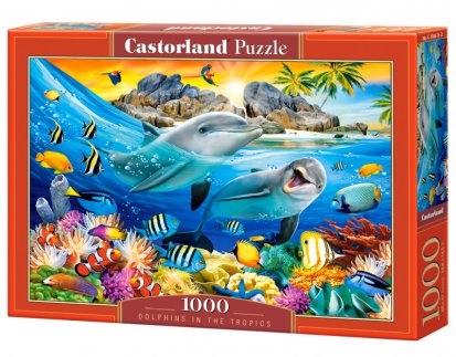 Puzzle Castorland - Delfíni v tropech 1000 dílků
