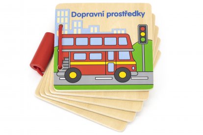 Viga Dřevěná knížka - dopravní prostředky český jazyk