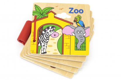 Viga Dřevěná knížka - zoo český jazyk