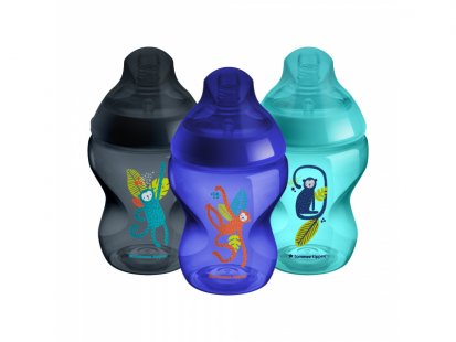 Tommee Tippee Kojenecká láhev C2N Jungle blue 260 ml 3ks 0M+