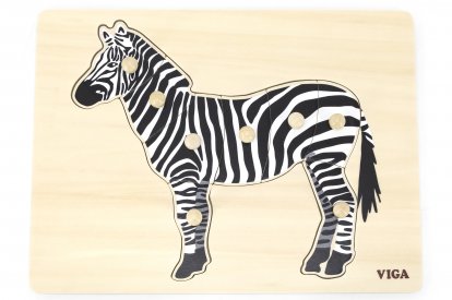 Viga Dřevěná montessori vkládačka - zebra