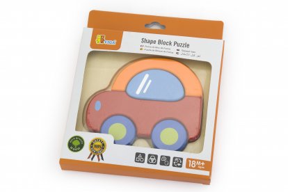 Viga Dřevěné puzzle pro nejmenší - autíčko