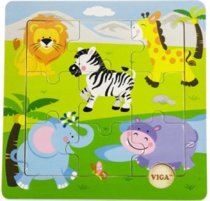 Viga Dřevěné puzzle - safari