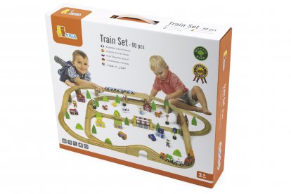 Viga Dřevěná vláčkodráha 90 ks