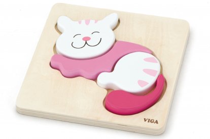 Viga Dřevěné puzzle pro nejmenší - kočka