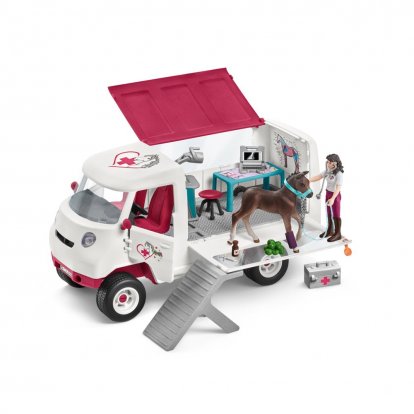 Schleich 42439 Mobilní veterinární klinika s klisnou a ošetřovatelem, new