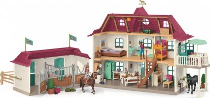 Schleich 42551 Velký dům se stájí, příslušenstvím a kloubovými figurkami