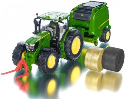 SIKU Farmer - Traktor John Deere + balíkovačka 1:32