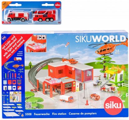 SIKU World - požární stanice s hasičskými auty