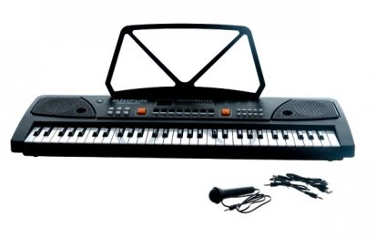 Pianko/Varhany velké plast 61 kláves 63x20cm s mikrofonem a USB na nabíjecí baterie Li-ion v krabici