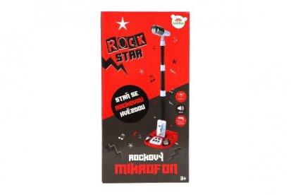 Mikrofon karaoke ROCK STAR plast na baterie se světlem se zvukem v krabici 23x45x8cm