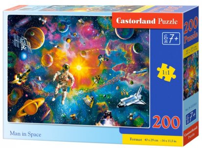 Puzzle Castorland 200 dílků - Člověk ve vesmíru