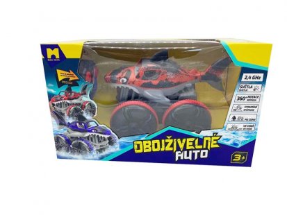 MAC TOYS Obojživelné auto žralok červené