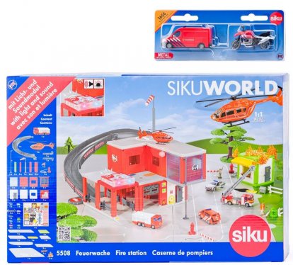 SIKU World - požární stanice s hasičským autem