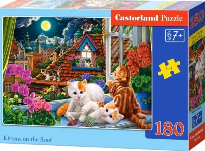 Puzzle Castorland 180 dílků - Koťata na střeše