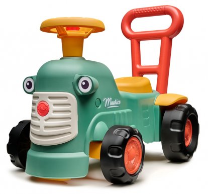 Odstrkovadlo – traktor Maurice tmavě zelený s volantem
