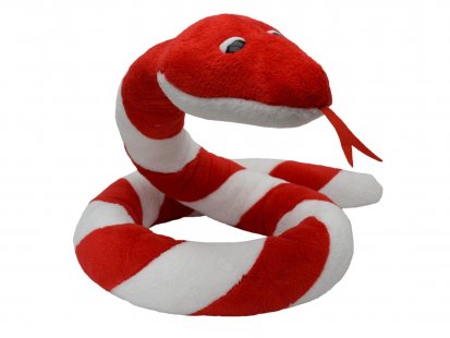 Had Suk 250 cm, červeno-bílý, plyšová hračka