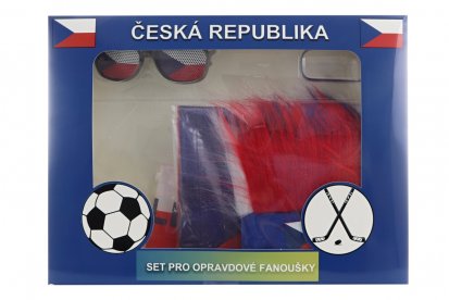 Fandící set Česká republika s čelenkou