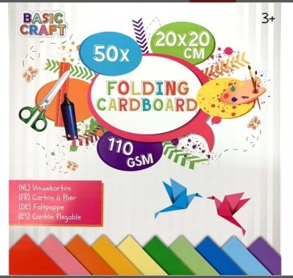 Grafix Sada barevných papírů na origami 20 x 20 cm,110 g/m2 - 50ks